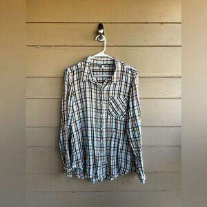 Lucky Brand Neutral Plaid Button Down Shirt - Size L